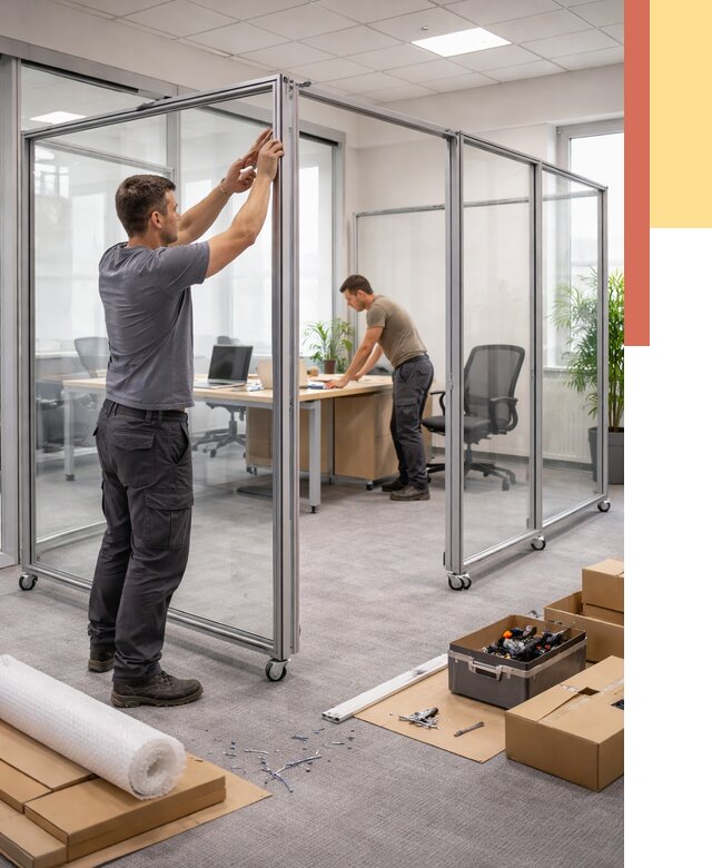 Мобильные офисные перегородки в Брянске от 13439 руб. — установка под ключ | ОТДЕЛОЧНИК-Бнк