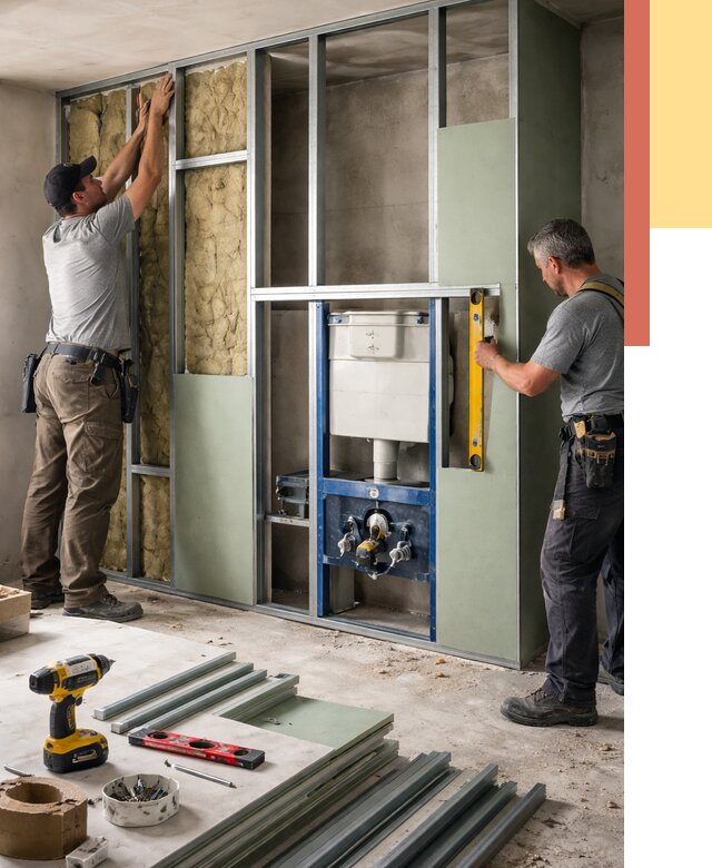 Установка сантехнических перегородок в Брянске от 9138 руб. | ОТДЕЛОЧНИК-Бнк