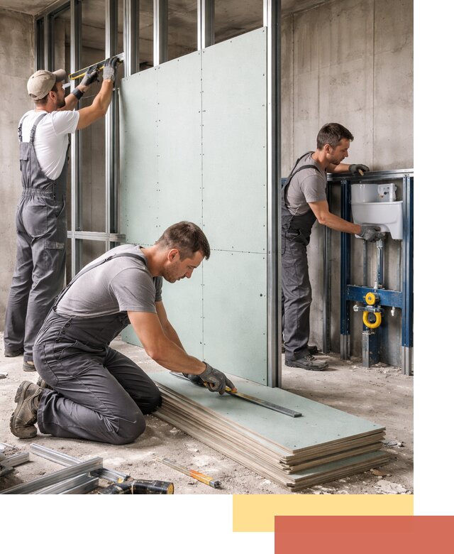 Монтаж и ремонт сантехнических перегородок в Брянске