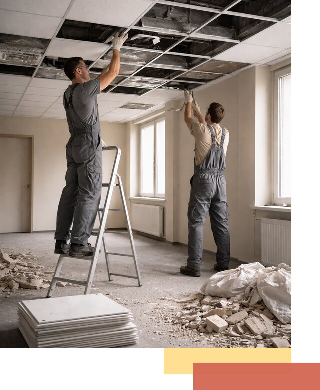 Демонтаж потолков Армстронг профессионально в Брянске