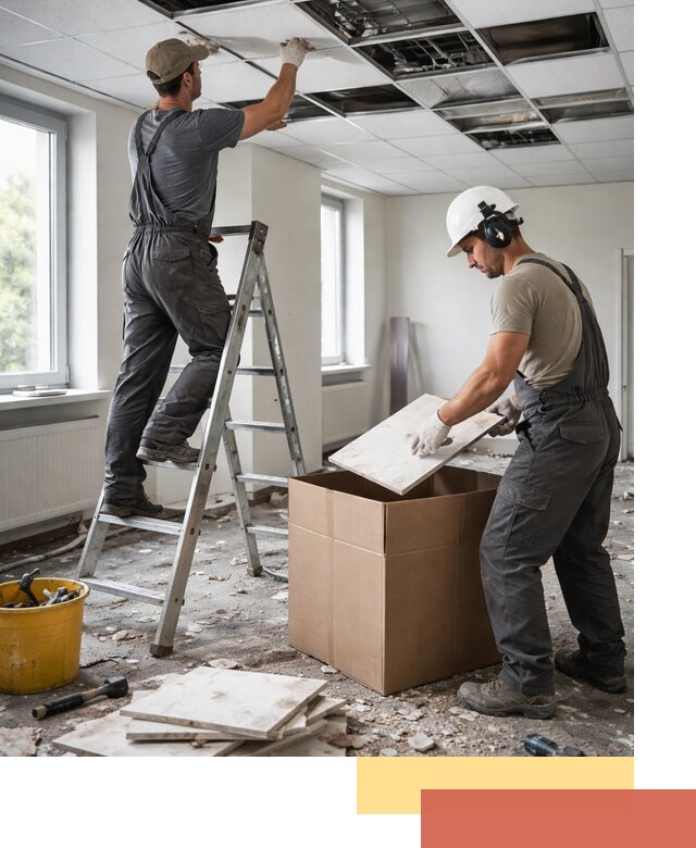 Демонтаж потолочной плитки в Брянске быстро и аккуратно