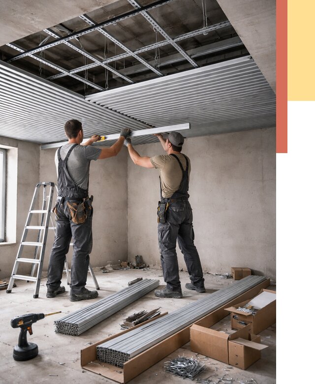 Монтаж реечного потолка в Брянске от 4838 руб. под ключ | ОТДЕЛОЧНИК-Бнк