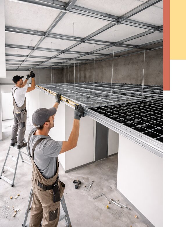 Монтаж потолка грильято в Брянске от 484 руб./м² — быстрая сборка под ключ | ОТДЕЛОЧНИК-Бнк