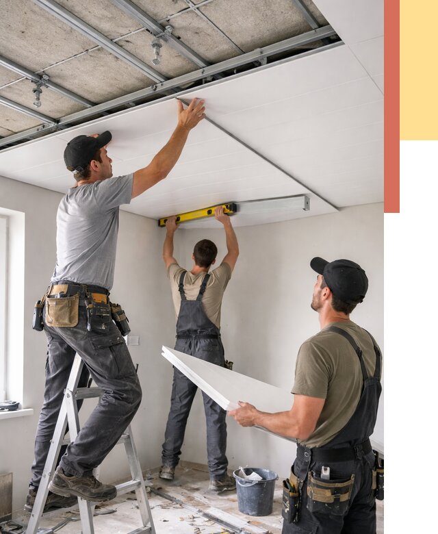 Монтаж потолка из ПВХ панелей в Брянске от 3763 руб./м2 — быстро и недорого | ОТДЕЛОЧНИК-Бнк