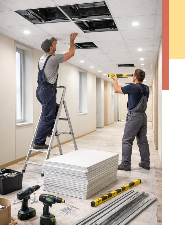 Ремонт потолка Армстронг в Брянске от 4838 руб. — быстро и недорого | ОТДЕЛОЧНИК-Бнк