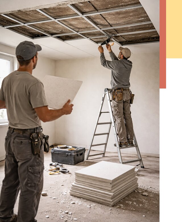 Замена плит подвесного потолка в Брянске от 1881 руб. быстро и недорого | ОТДЕЛОЧНИК-Бнк