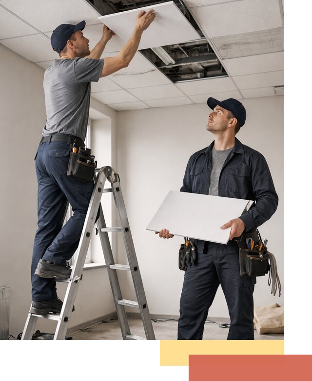 Обслуживание подвесного потолка в Брянске — ремонт и чистка