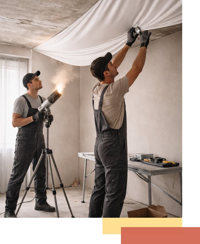 Установка натяжного потолка под ключ в Брянске