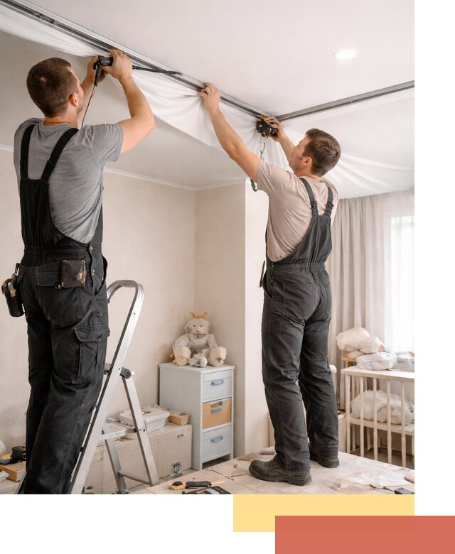 Монтаж натяжного потолка в детской комнате в Брянске