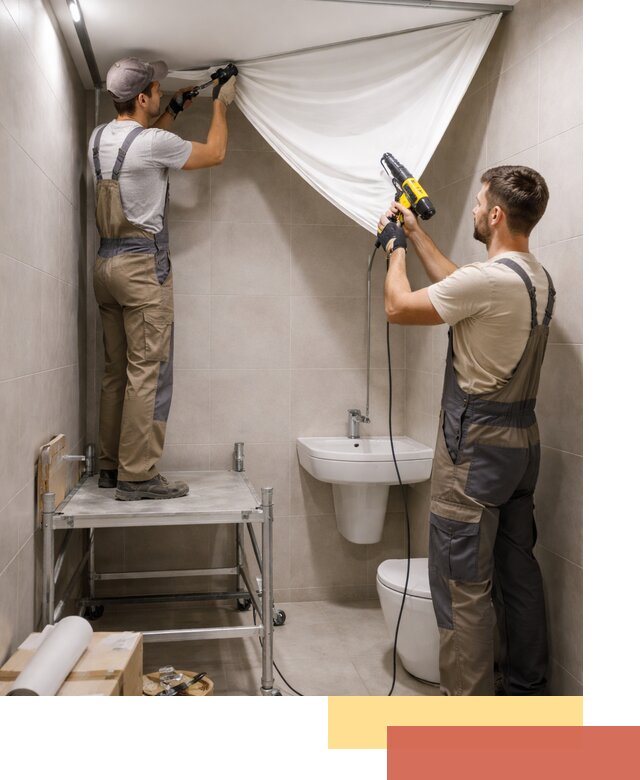 Монтаж натяжного потолка в санузле в Брянске