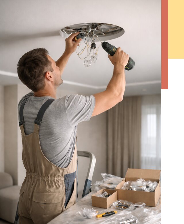 Установка люстры в натяжной потолок в Брянске от 1290 руб. | Быстро и недорого — ОТДЕЛОЧНИК-Бнк