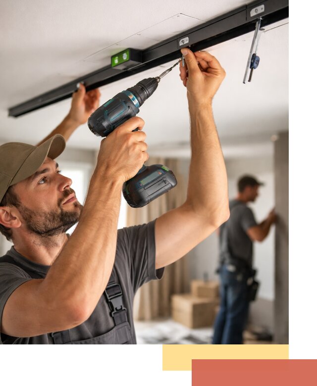 Установка трековых светильников в натяжной потолок в Брянске