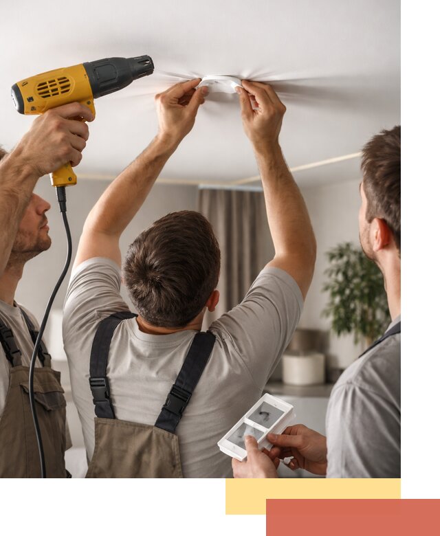 Ремонт прокола полотна натяжного потолка в Брянске