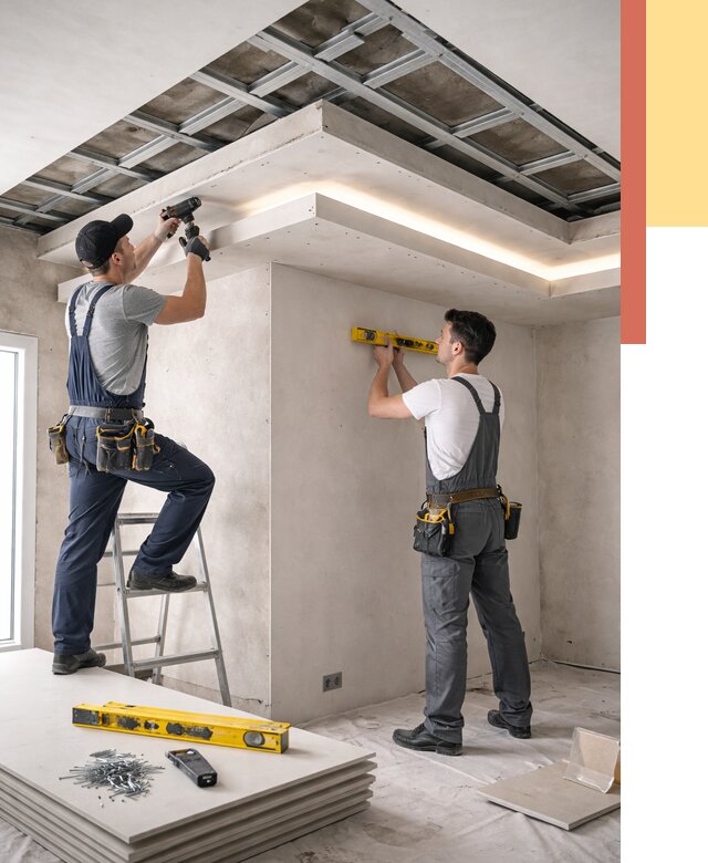 Двухуровневый потолок из гипсокартона в Брянске от 1559 руб. под ключ | ОТДЕЛОЧНИК-Бнк