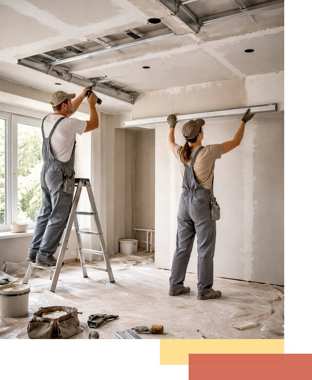 Монтаж многоуровневого потолка из гипсокартона в Брянске