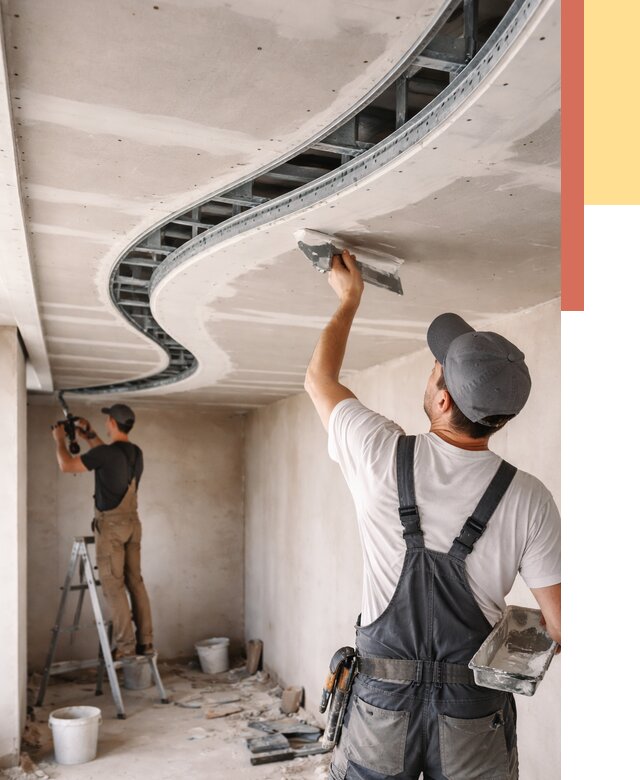 Криволинейный потолок из гипсокартона в Брянске от 2258 руб./м2 | ОТДЕЛОЧНИК-Бнк