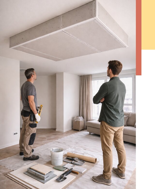 Короб на потолке из гипсокартона в Брянске от 2365 руб. — монтаж и услуги под ключ | ОТДЕЛОЧНИК-Бнк