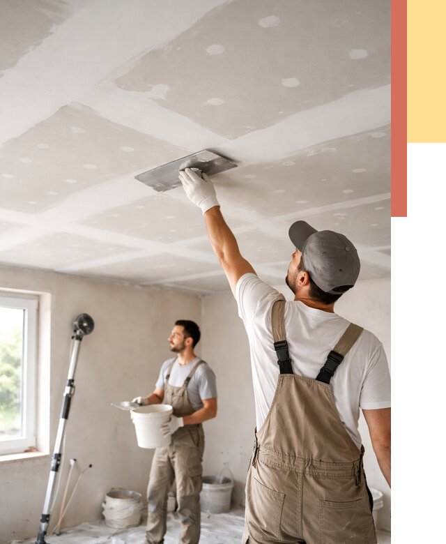 Шпаклевка потолка из гипсокартона в Брянске от 3440 руб./м2 — услуги под ключ | ОТДЕЛОЧНИК-Бнк