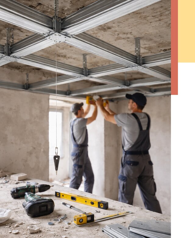 Монтаж каркаса потолка из профиля в Брянске от 4838 руб. — услуги ОТДЕЛОЧНИК-Бнк
