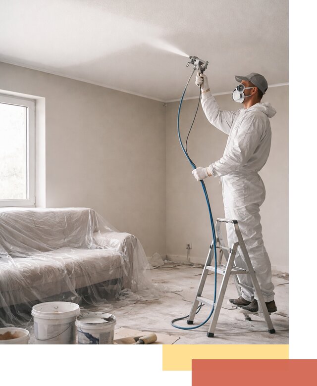 Покраска потолка краскопультом в Брянске быстро и качественно