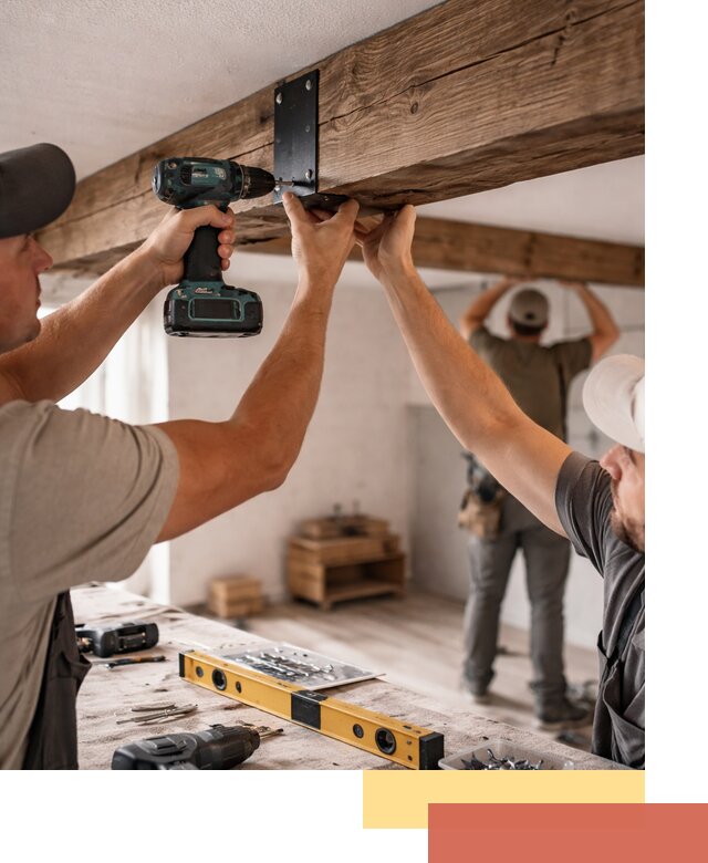 Монтаж декоративных потолочных балок в Брянске