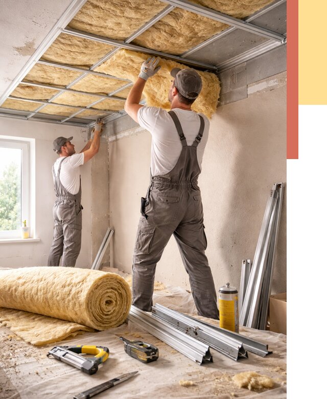 Утепление потолка в Брянске от 7741 руб/м2 — недорого, быстро, под ключ | ОТДЕЛОЧНИК-Бнк