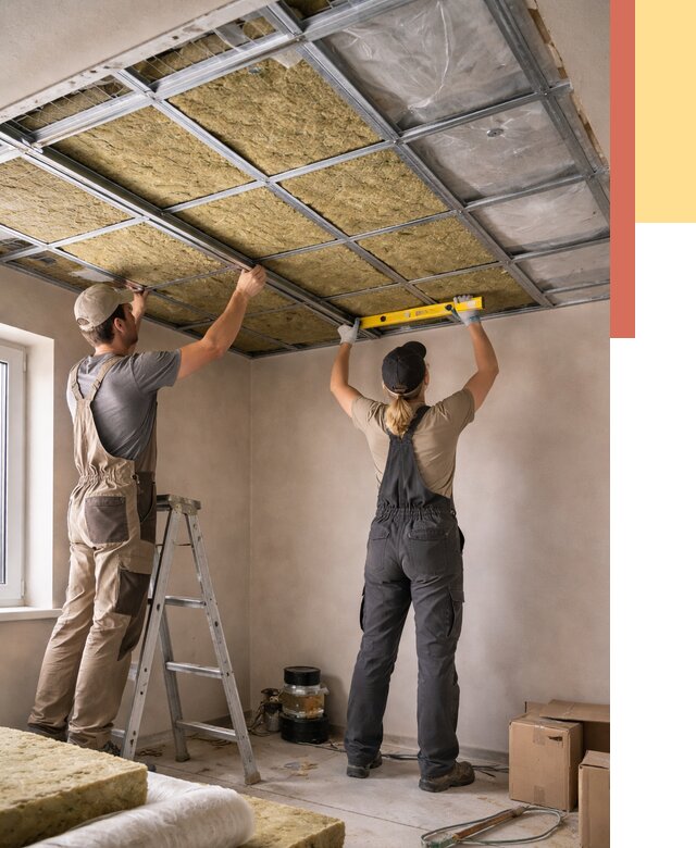 Шумоизоляция потолка в Брянске от 1344 руб. под ключ — услуги ОТДЕЛОЧНИК-Бнк