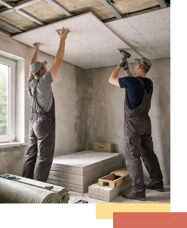 Шумоизоляция потолка панелями ЗИПС в Брянске